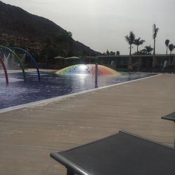 Raddison Blu - The kid's pool at the Radisson Blu. That colorful thing is a huge trampoline thing that the kids can jump on.