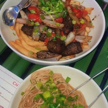 Chifa - Lomo Salgado fries and Dan Dan Mian (V) - Peruvian Near Me - Los Angeles, California