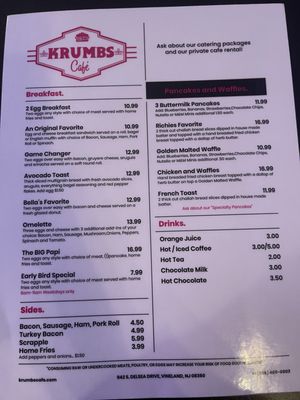 Menu photo 3 Krumbs Cafe Vineland, NJ Menu photo 3 Krumbs Cafe Vineland, NJ