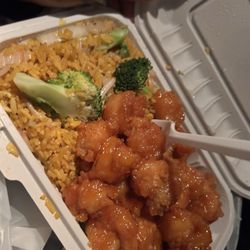 Hardee - Honey popcorn shrimp with Vegetable fried rice .