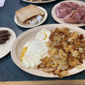 Mr Allison's - 3 eggs, hash browns, ham , sausage, and toast. - Breakfast & Brunch Near Me - Arlington Heights, Illinois Mr Allison's - 3 eggs, hash browns, ham , sausage, and toast. - Breakfast & Brunch Near Me - Arlington Heights, Illinois