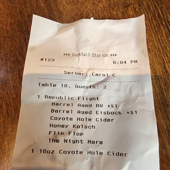 Brew Republic Bierworks - Details of the flight. - Breweries Near Me - Woodbridge, Virginia