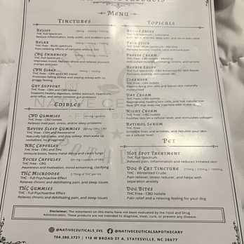 Native Ceuticals Apothecary - Menu 2 - Vitamins & Supplements Near Me - Statesville, North Carolina