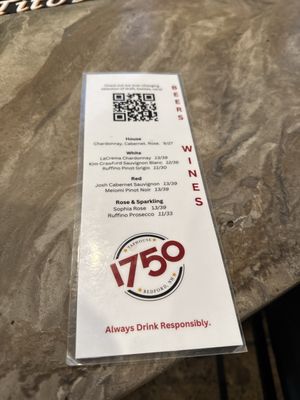 Menu photo 1 1750 Taphouse Bedford, NH