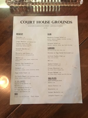 Menu photo 8 Court House Grounds Danville, IN