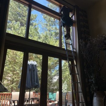 Peak Window Cleaning - working inside - Window Washing Near Me - South Lake Tahoe, California