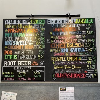 Maui Brewing - Beer Menu! - Brewpubs Near Me - Lahaina, Hawaii