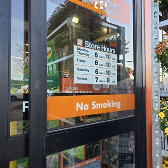 The Home Depot - Store hours on front door - Hardware Stores Near Me - Deerfield, Illinois