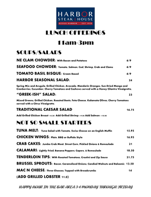 Menu photo 3 Harbor Steak House Keego Harbor, MI Menu photo 3 Harbor Steak House Keego Harbor, MI