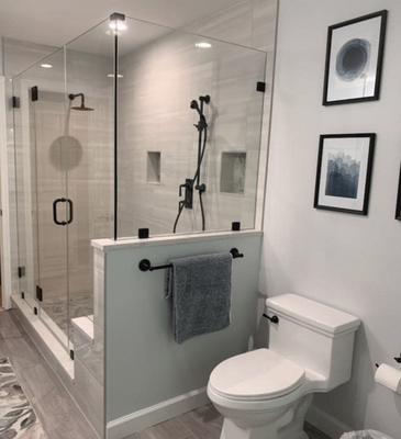Bathroom Remodeling Projects - As a full-service bathroom remodeling contractor in Northern Virginia, our team can update everything from flooring and tile to plumbing and electrical and everything in between.
Our bathroom remodeling services can also get you a bigger check if you ever decide to move. Having an updated bathroom has shown to increase the value of your home. We also help you save money updating your faucets, showerheads, and toilets make them more efficient which in turn helps you save on monthly bills. Bathroom Remodeling Projects - As a full-service bathroom remodeling contractor in Northern Virginia, our team can update everything from flooring and tile to plumbing and electrical and everything in between.
Our bathroom remodeling services can also get you a bigger check if you ever decide to move. Having an updated bathroom has shown to increase the value of your home. We also help you save money updating your faucets, showerheads, and toilets make them more efficient which in turn helps you save on monthly bills.