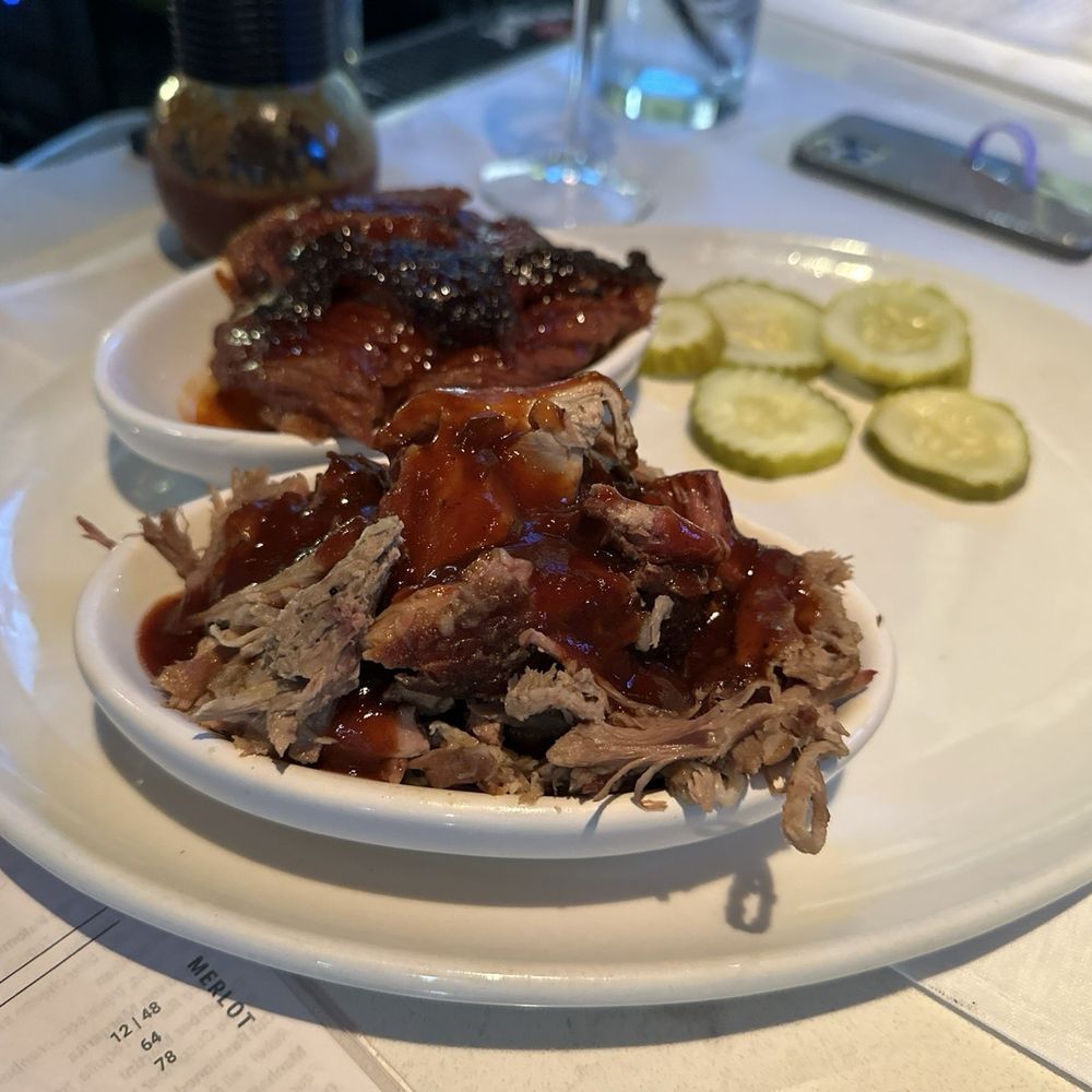 Carson's Ribs - Slow Smoked BBQ Pulled Pork or Brisket Sandwich - American Near Me - Milwaukee, Wisconsin Carson's Ribs - Slow Smoked BBQ Pulled Pork or Brisket Sandwich - American Near Me - Milwaukee, Wisconsin