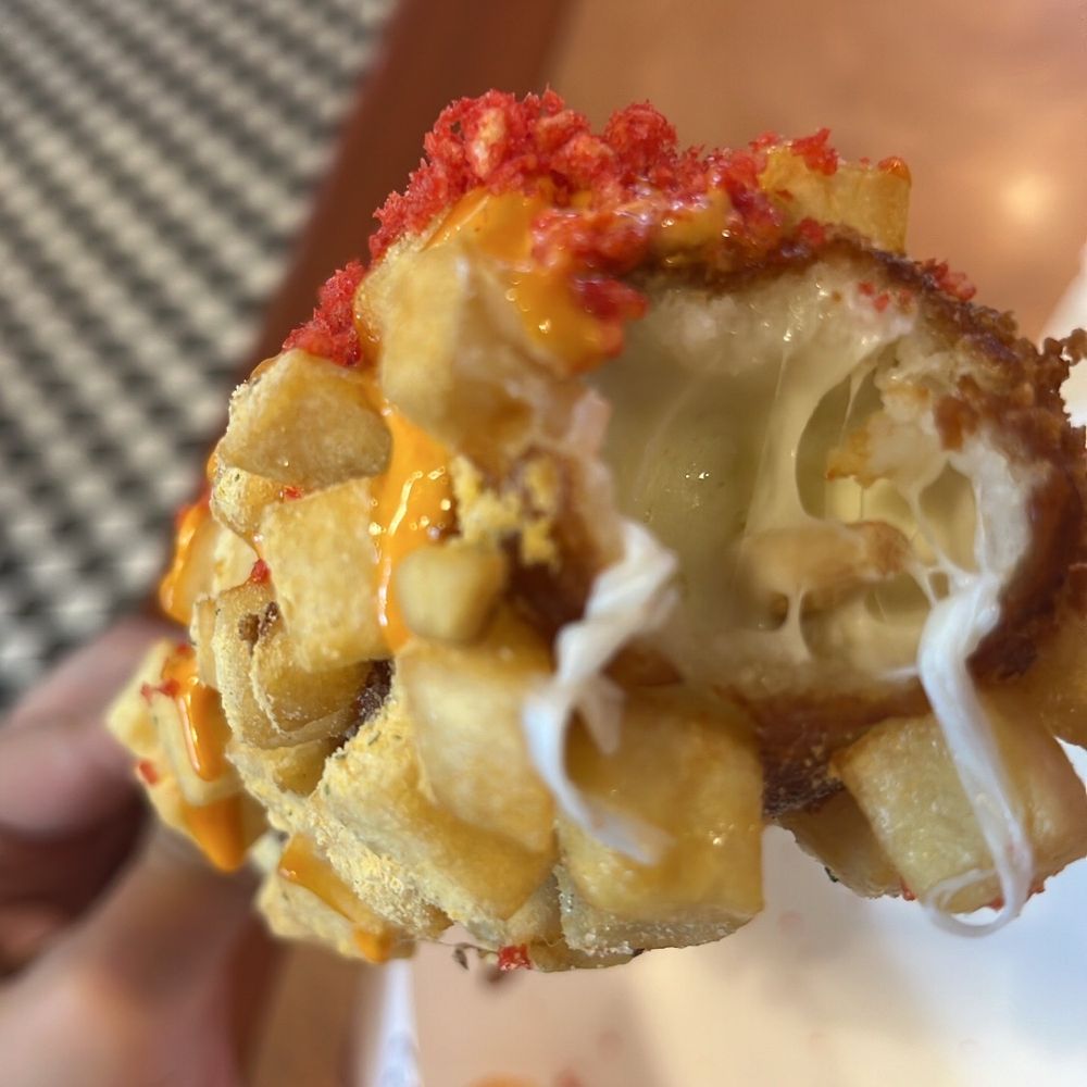 Two Hands Corn Dogs - MainPlace Mall - Corn Potato Dog half mozzarella half hot dog - Korean Near Me - Santa Ana, California Two Hands Corn Dogs - MainPlace Mall - Corn Potato Dog half mozzarella half hot dog - Korean Near Me - Santa Ana, California