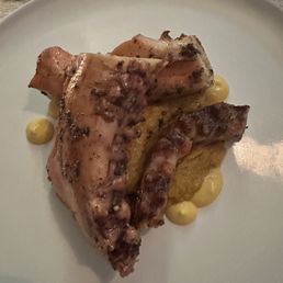 Grilled octopus prepared sous vide. Crazy tender.