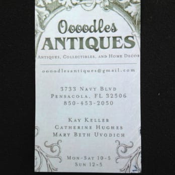 Oooodles Antiques - Business card. - Antiques Near Me - Pensacola, Florida Oooodles Antiques - Business card. - Antiques Near Me - Pensacola, Florida