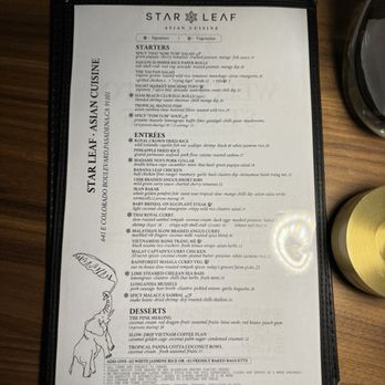 Star Leaf - Menu - Asian Fusion Near Me - Pasadena, California