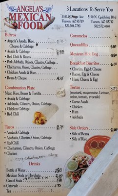 Menu photo 2 Angela's Mexican Food Tucson, AZ Menu photo 2 Angela's Mexican Food Tucson, AZ