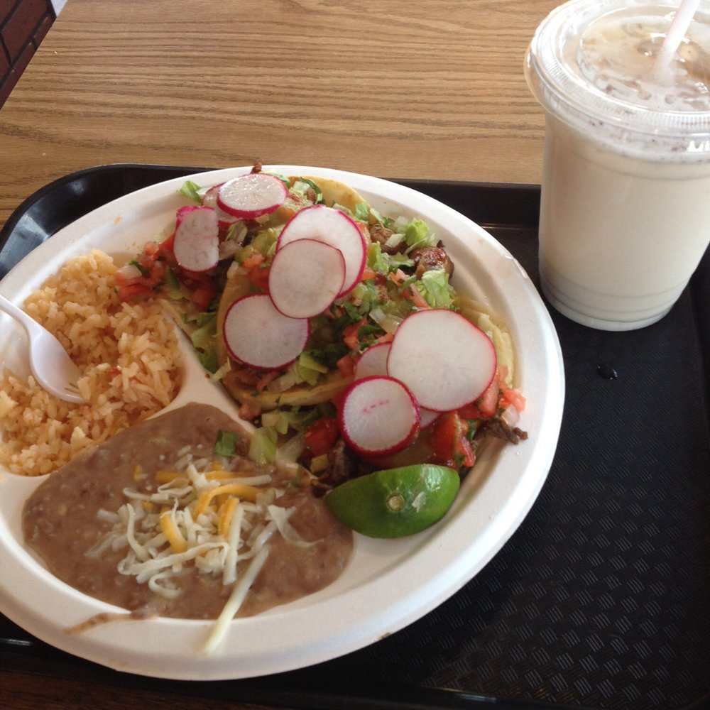 Tacos Palomino - Taco combo with three tacos, rice, beans, and horchata for $9! - Food Trucks Near Me - Pasco, Washington Tacos Palomino - Taco combo with three tacos, rice, beans, and horchata for $9! - Food Trucks Near Me - Pasco, Washington