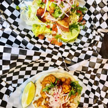 Garaje - Ahi taco (top) and Mojo chicken (bottom) - Mexican Near Me - San Francisco, California Garaje - Ahi taco (top) and Mojo chicken (bottom) - Mexican Near Me - San Francisco, California