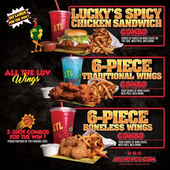 ATL Wings - a menu for a fast food restaurant - Chicken Wings Near Me - Sun City, Arizona