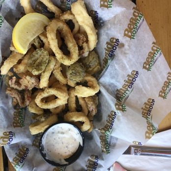 Crabby's Oceanside - Amazing calamari!! So tender with a delicious lemon aioli sauce for dipping! - Seafood Near Me - Daytona Beach, Florida