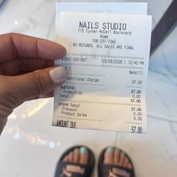 Nails Studio - Receipt for services.