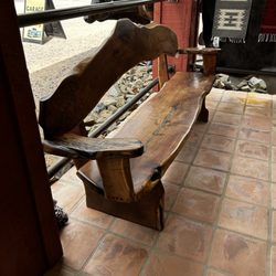Mesquite with Turquoise inlay Bench