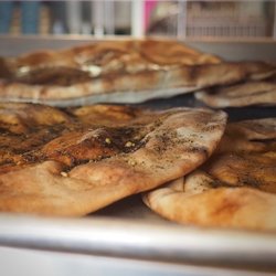 Freshly made flatbread with za'atar.