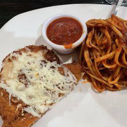 Parmesan chicken and spaghetti Parmesan chicken and spaghetti