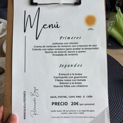 Restaurante Bajá - Uno de los dos Menús
