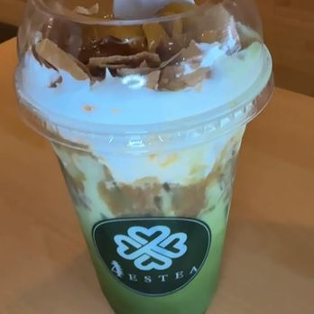 4estea - Turon Matcha! The turon topping and the banana cream on top was so delicious! It's dessert in a cup. - Coffee & Tea Near Me - Rancho Cordova, California