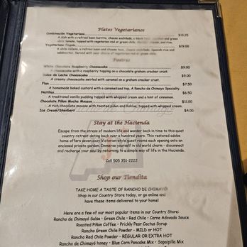 Rancho De Chimayo Restaurante - Vegan and Desserts - New Mexican Cuisine Near Me - Chimayo, New Mexico