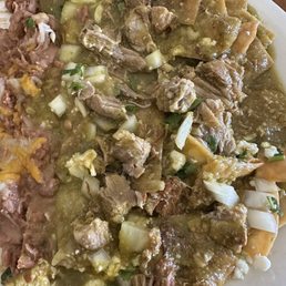 Pork Chile Verde Chilaquiles
