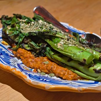 Bar Isabel - Gai Lan with Romesco - Spanish Near Me - Toronto, Ontario Bar Isabel - Gai Lan with Romesco - Spanish Near Me - Toronto, Ontario