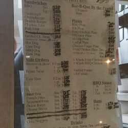 Stinson's Barbecue - Menu