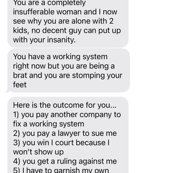 Outdoor Drainage Solutions - Owner's harassing texts when we explained we couldn't accept the bribe for taking down a review - Plumbing Near Me - Chesapeake, Virginia
