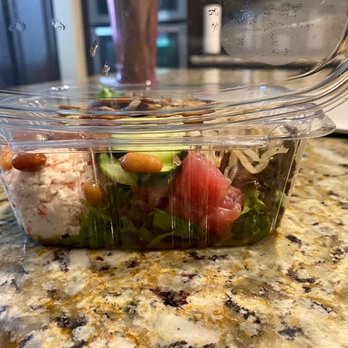 Deep Sea Poke - Side view (wish I had gotten a little more lettuce but was good!) - Poke Near Me - Santa Clarita, California Deep Sea Poke - Side view (wish I had gotten a little more lettuce but was good!) - Poke Near Me - Santa Clarita, California