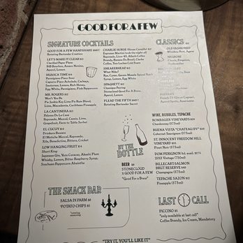 Good For A Few - Menu - Whiskey Bars Near Me - Oklahoma City, Oklahoma