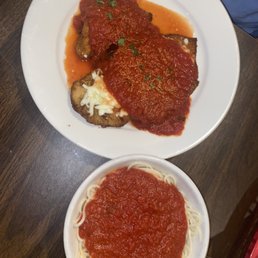 Chicken Parm with spaghetti was delicious Chicken Parm with spaghetti was delicious