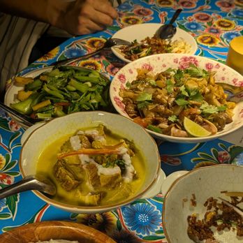 Lom Wong - Tom Yum Haeng Sen Yai (wide rice noodles), Ba Buey Khlak Ti (pork belly curry), Pad Pak Kwang Tung (bok choy and tofu) - Thai Near Me - Phoenix, Arizona Lom Wong - Tom Yum Haeng Sen Yai (wide rice noodles), Ba Buey Khlak Ti (pork belly curry), Pad Pak Kwang Tung (bok choy and tofu) - Thai Near Me - Phoenix, Arizona