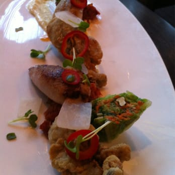 Prospect - Calamari stuff with shredded pork and fried oysters - New American Near Me - San Francisco, California Prospect - Calamari stuff with shredded pork and fried oysters - New American Near Me - San Francisco, California