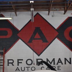 Art By Beata - Auto repair business logo painted inside their shop
