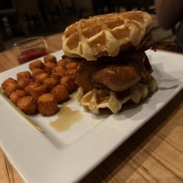 Chicken and waffles sandwich Chicken and waffles sandwich