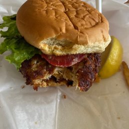 Very delicious crab cake sandwich! Well seasoned too! Very delicious crab cake sandwich! Well seasoned too!