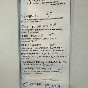 Northside Grind - Smoothie menu - Coffee & Tea Near Me - St Thomas, Virgin Islands