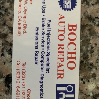 Bocho Auto Repair - Bocho's business card. - Auto Repair Near Me - Montebello, California Bocho Auto Repair - Bocho's business card. - Auto Repair Near Me - Montebello, California