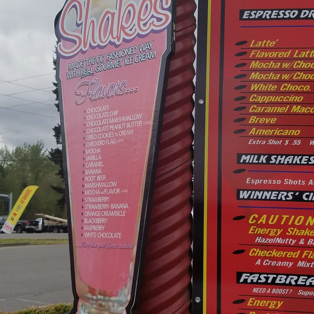 Fastbreak Java - the menu for shakes - Coffee & Tea Near Me - Graham, Washington Fastbreak Java - the menu for shakes - Coffee & Tea Near Me - Graham, Washington