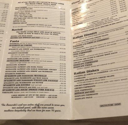 Menu photo 8 Pete & Sam's Restaurant Memphis, TN Menu photo 8 Pete & Sam's Restaurant Memphis, TN