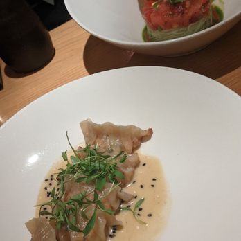 Elements - Tuna tartare in back - Dumplings in front - New American Near Me - Paradise Valley, Arizona