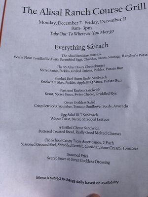 Menu photo 3 Alisal Ranch Grill Solvang, CA Menu photo 3 Alisal Ranch Grill Solvang, CA