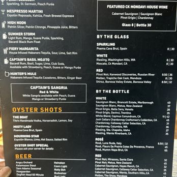 Captain James Landing - Drink Menu - Seafood Near Me - Baltimore, Maryland